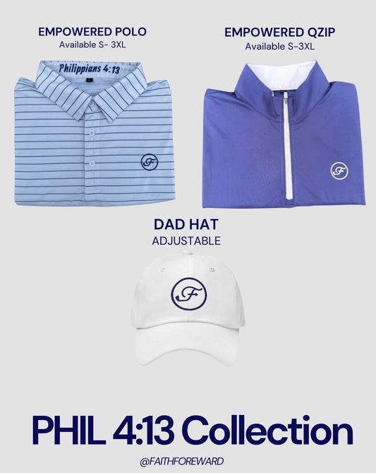 Philippians 4:13 Bundle - Polo, Q-Zip, & Hat